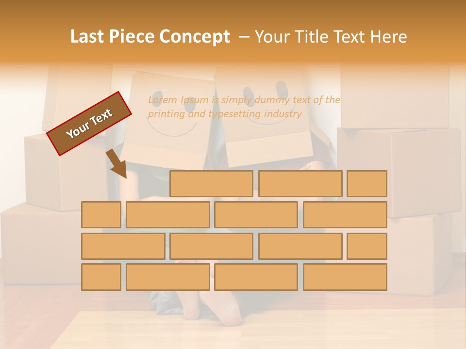 Box Sitting Caucasian PowerPoint Template