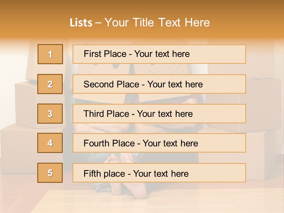 Box Sitting Caucasian PowerPoint Template