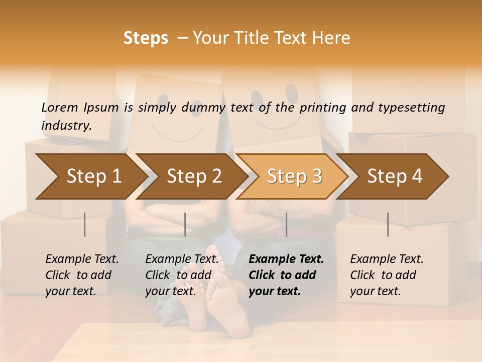 Box Sitting Caucasian PowerPoint Template
