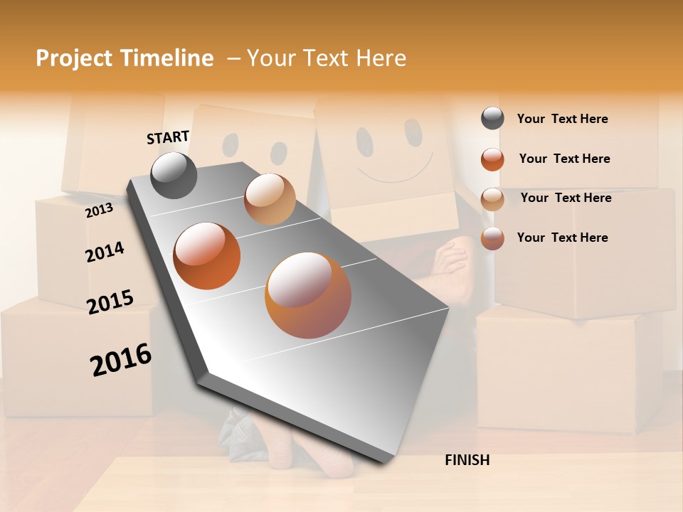 Box Sitting Caucasian PowerPoint Template