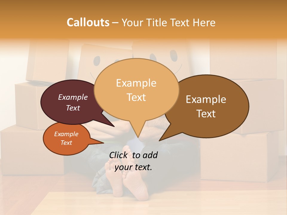 Box Sitting Caucasian PowerPoint Template