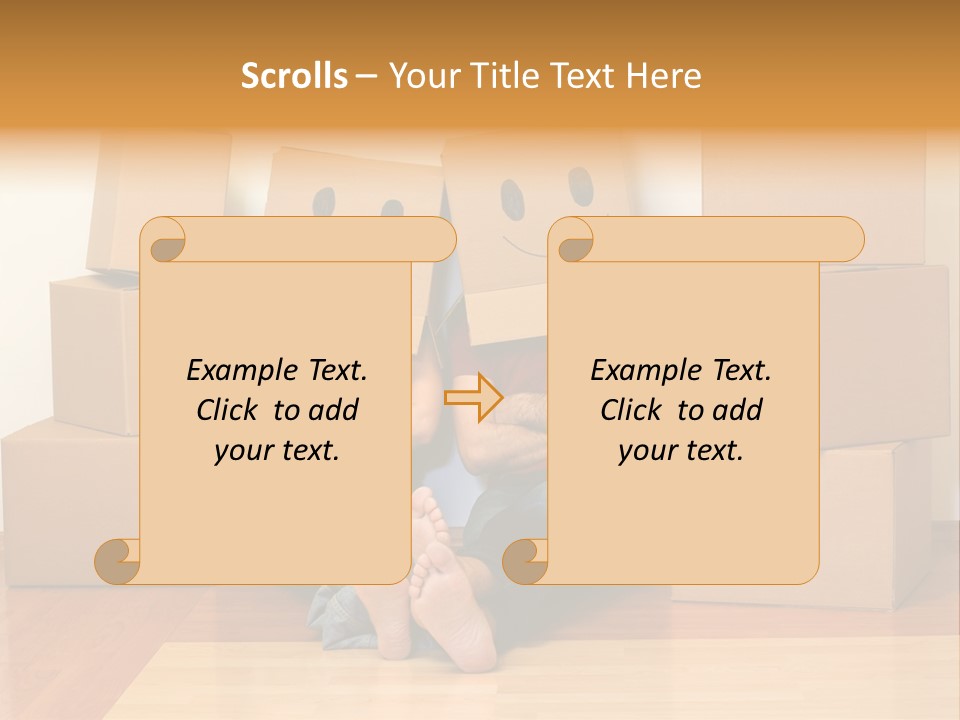 Box Sitting Caucasian PowerPoint Template