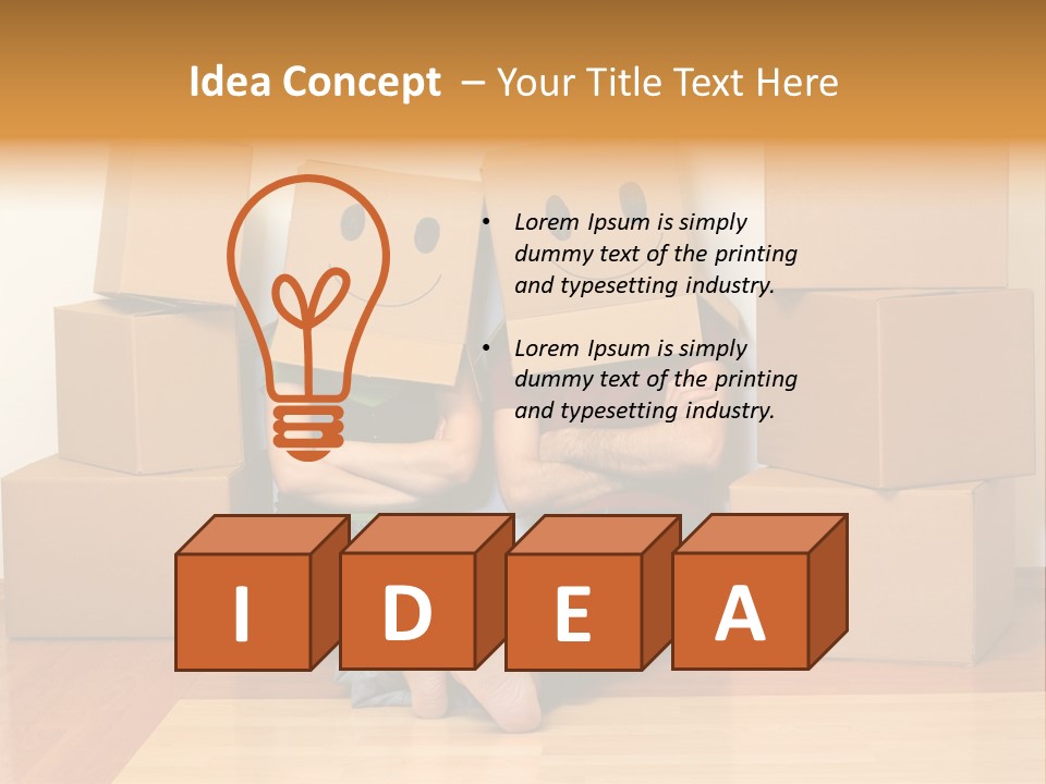 Box Sitting Caucasian PowerPoint Template