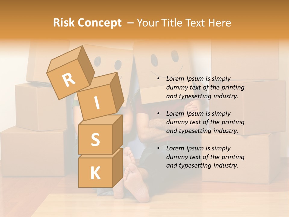 Box Sitting Caucasian PowerPoint Template