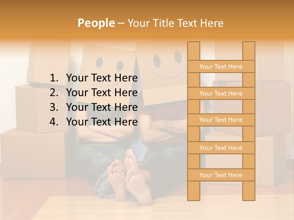 Box Sitting Caucasian PowerPoint Template