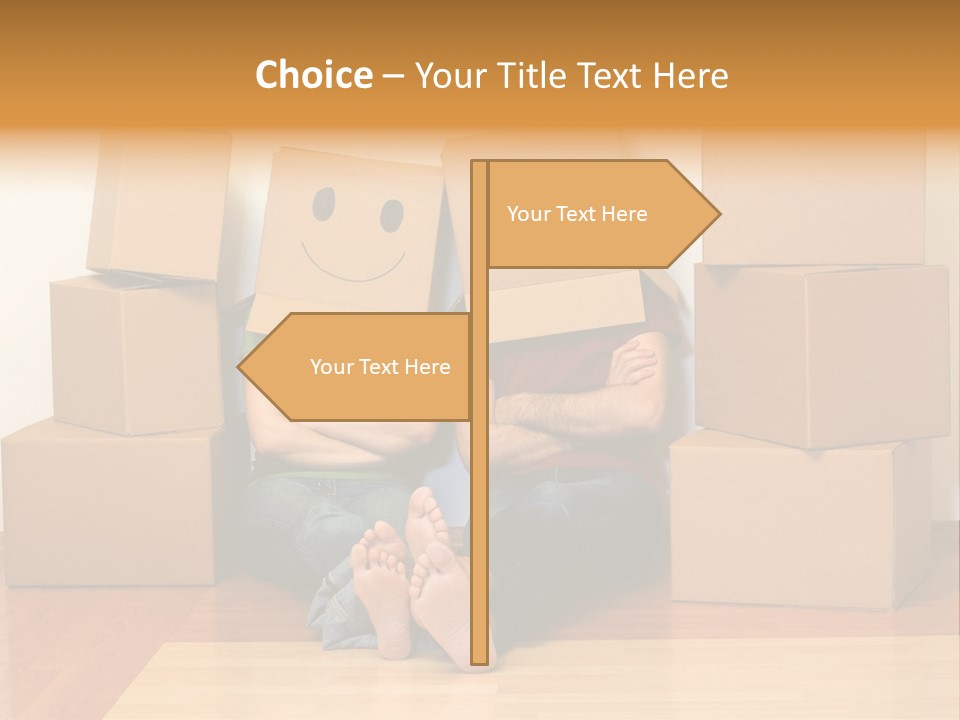 Box Sitting Caucasian PowerPoint Template