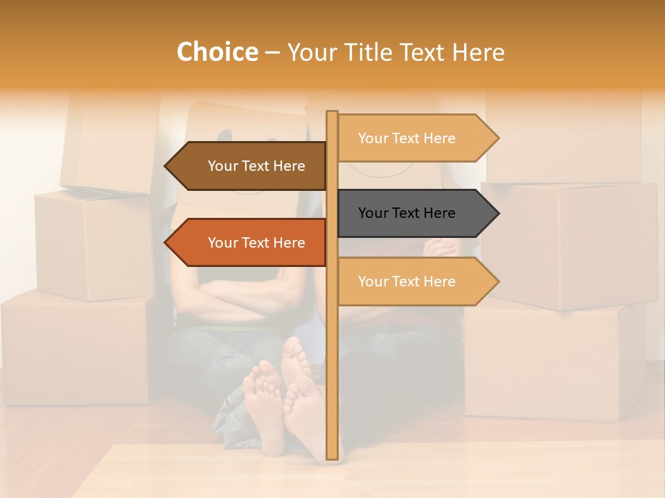 Box Sitting Caucasian PowerPoint Template