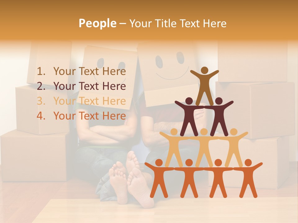 Box Sitting Caucasian PowerPoint Template