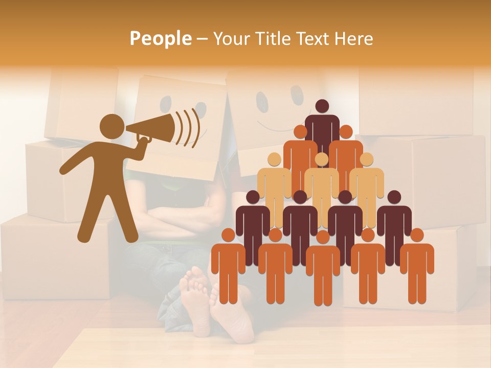 Box Sitting Caucasian PowerPoint Template