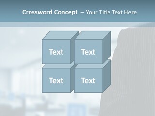 A Man In A Suit And Tie Standing In A Room PowerPoint Template
