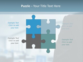 A Man In A Suit And Tie Standing In A Room PowerPoint Template