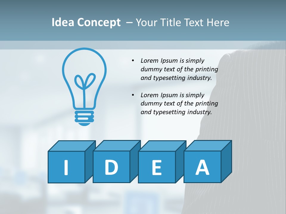 A Man In A Suit And Tie Standing In A Room PowerPoint Template
