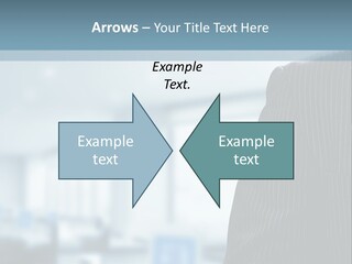 A Man In A Suit And Tie Standing In A Room PowerPoint Template