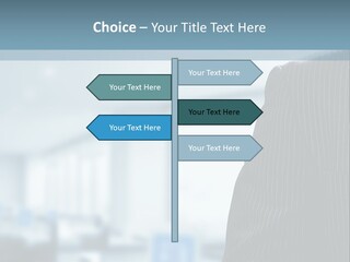 A Man In A Suit And Tie Standing In A Room PowerPoint Template