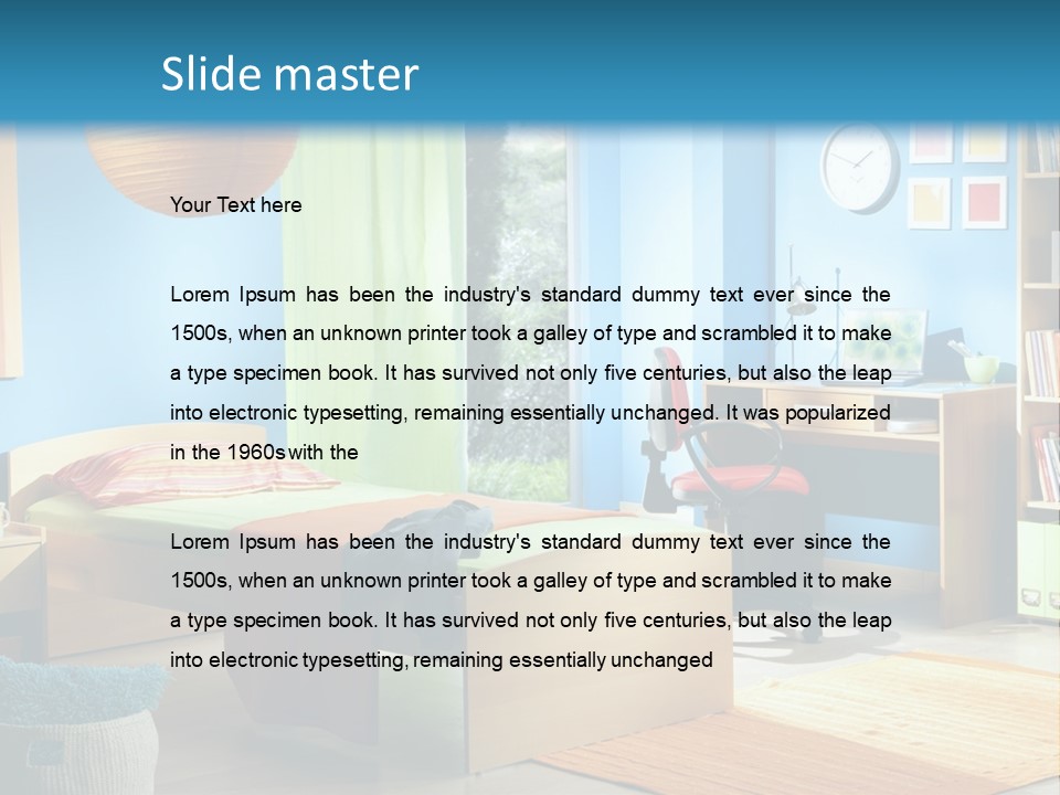 Interior Modern Clock PowerPoint Template