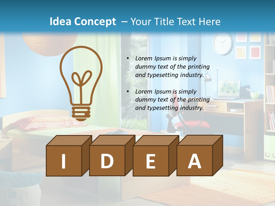 Interior Modern Clock PowerPoint Template