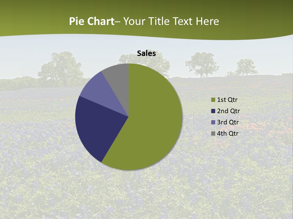 A Field Full Of Blue Flowers With Trees In The Background PowerPoint Template