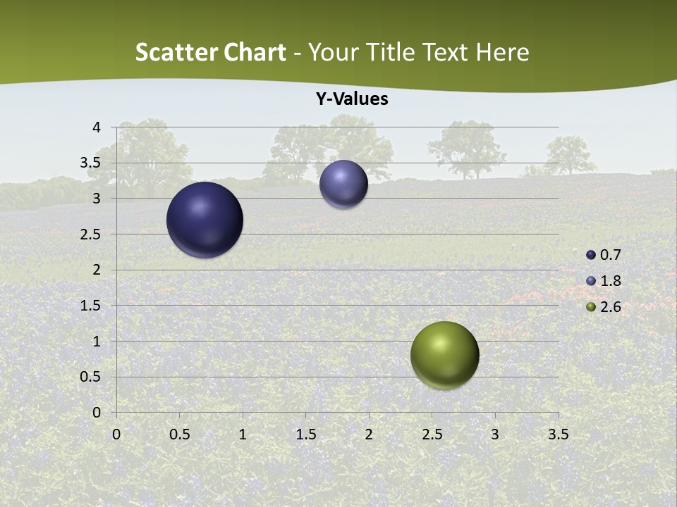 A Field Full Of Blue Flowers With Trees In The Background PowerPoint Template