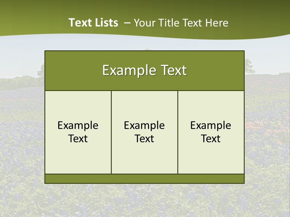 A Field Full Of Blue Flowers With Trees In The Background PowerPoint Template