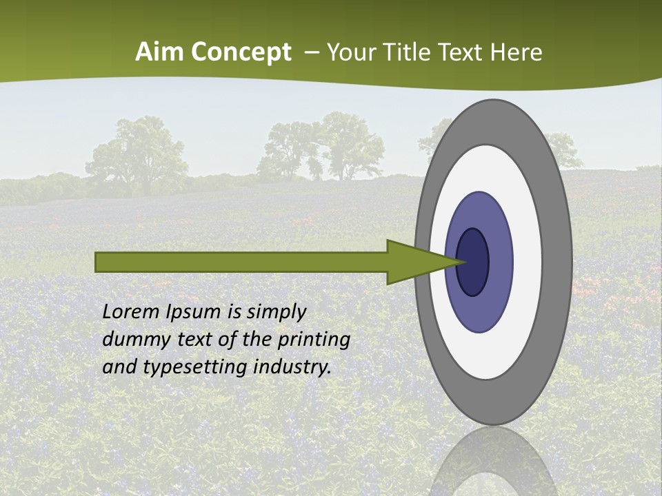 A Field Full Of Blue Flowers With Trees In The Background PowerPoint Template