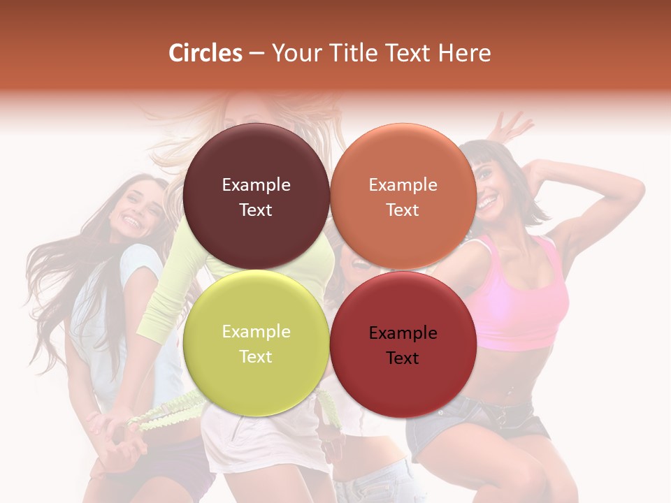 A Group Of Young Women Are Dancing Together PowerPoint Template