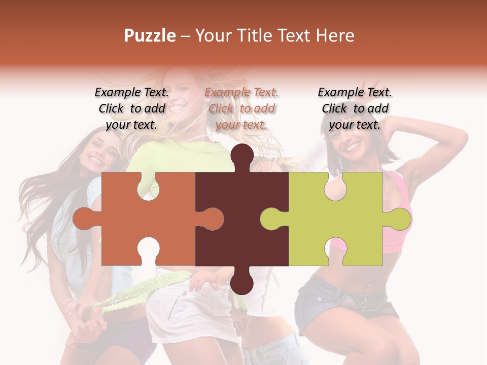 A Group Of Young Women Are Dancing Together PowerPoint Template