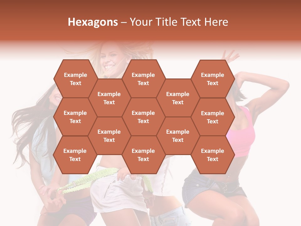 A Group Of Young Women Are Dancing Together PowerPoint Template