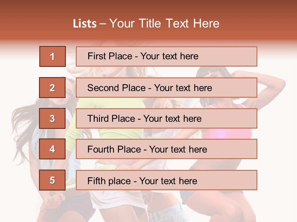 A Group Of Young Women Are Dancing Together PowerPoint Template