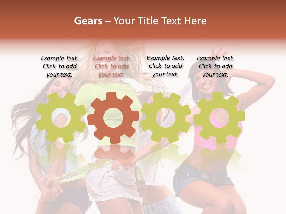 A Group Of Young Women Are Dancing Together PowerPoint Template