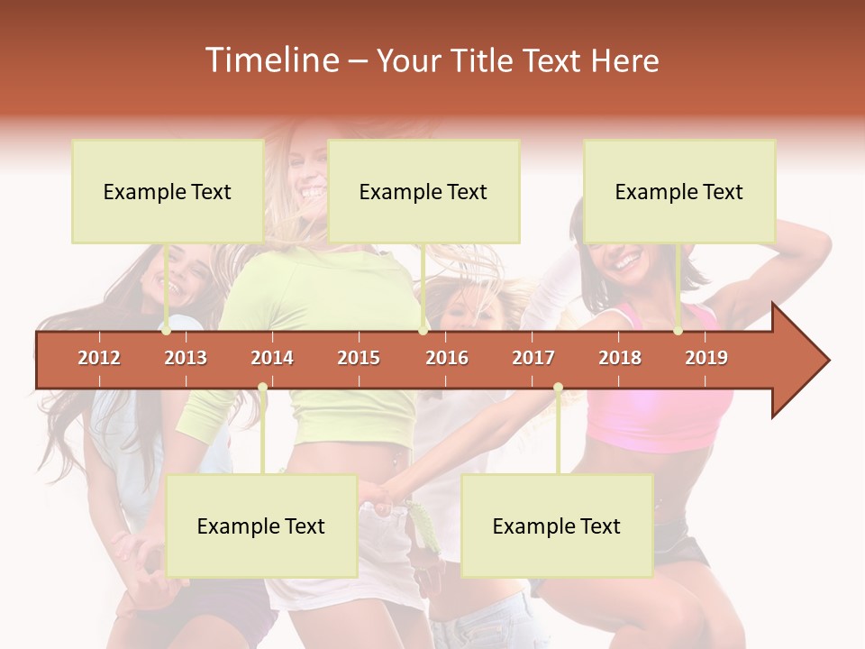 A Group Of Young Women Are Dancing Together PowerPoint Template