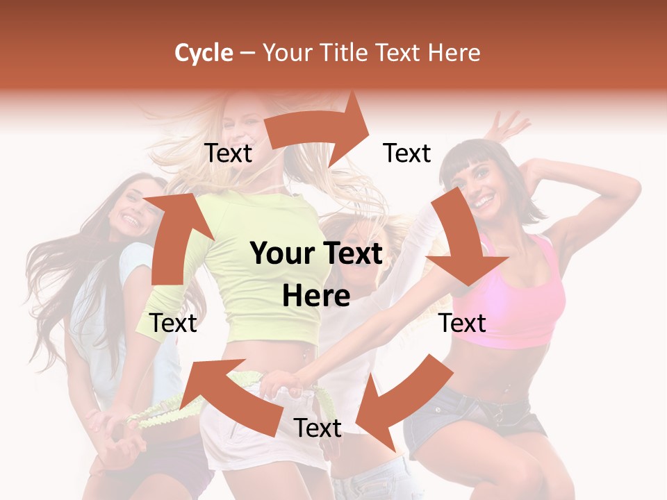 A Group Of Young Women Are Dancing Together PowerPoint Template