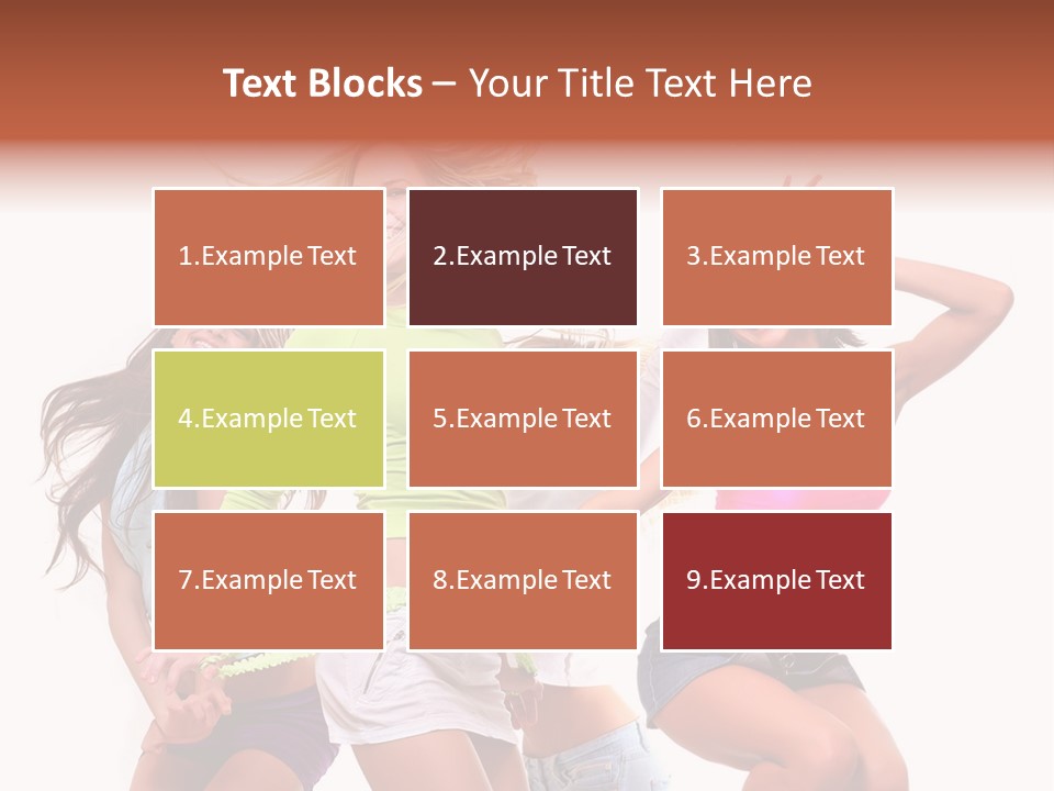 A Group Of Young Women Are Dancing Together PowerPoint Template