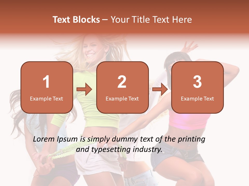 A Group Of Young Women Are Dancing Together PowerPoint Template