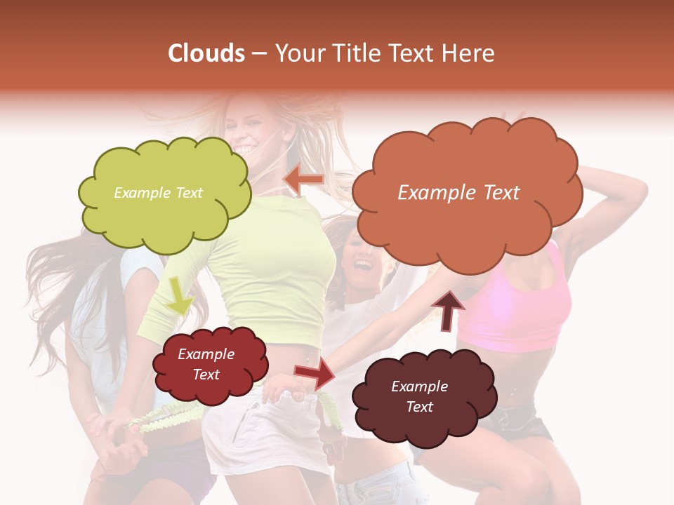 A Group Of Young Women Are Dancing Together PowerPoint Template