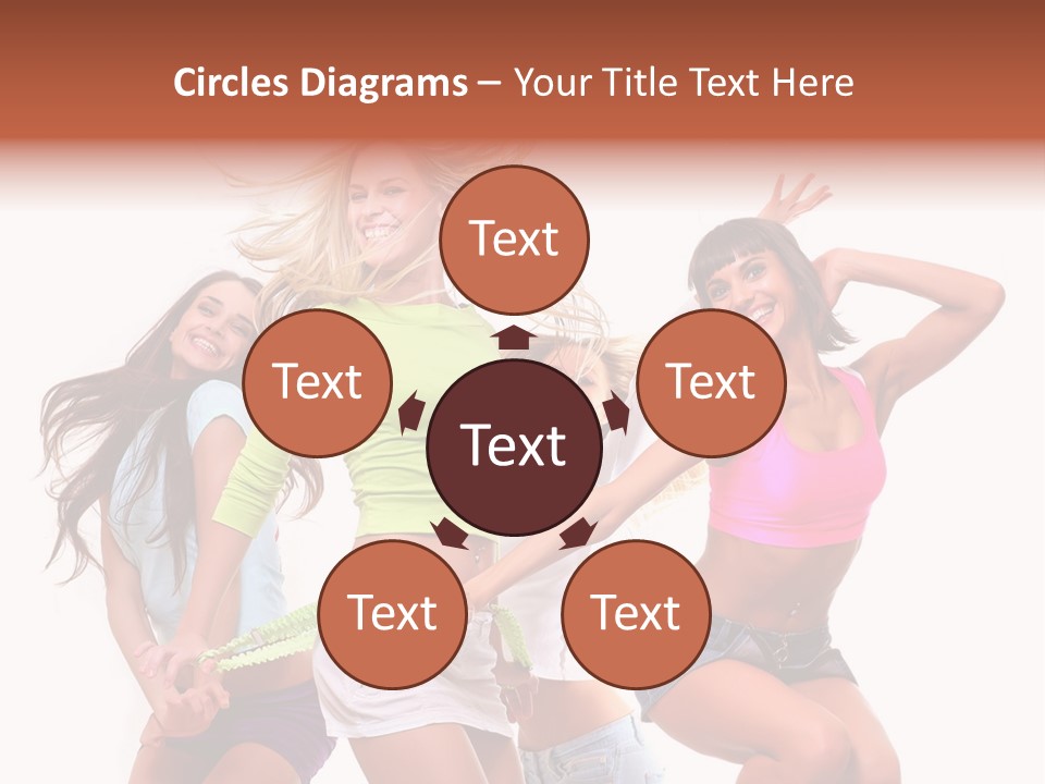 A Group Of Young Women Are Dancing Together PowerPoint Template