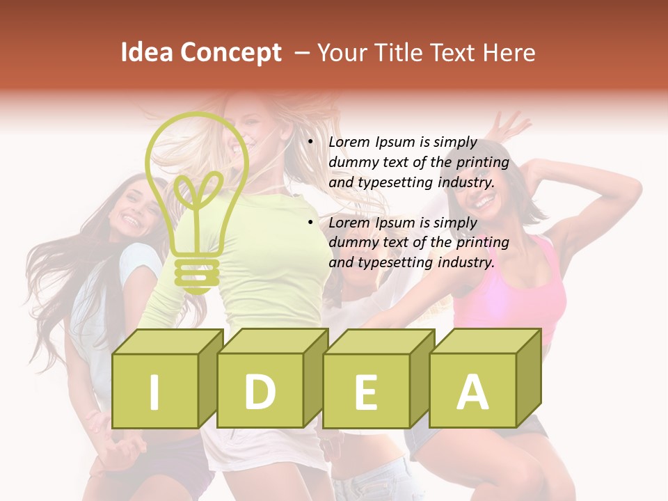 A Group Of Young Women Are Dancing Together PowerPoint Template