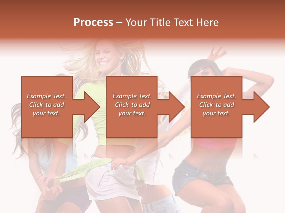 A Group Of Young Women Are Dancing Together PowerPoint Template