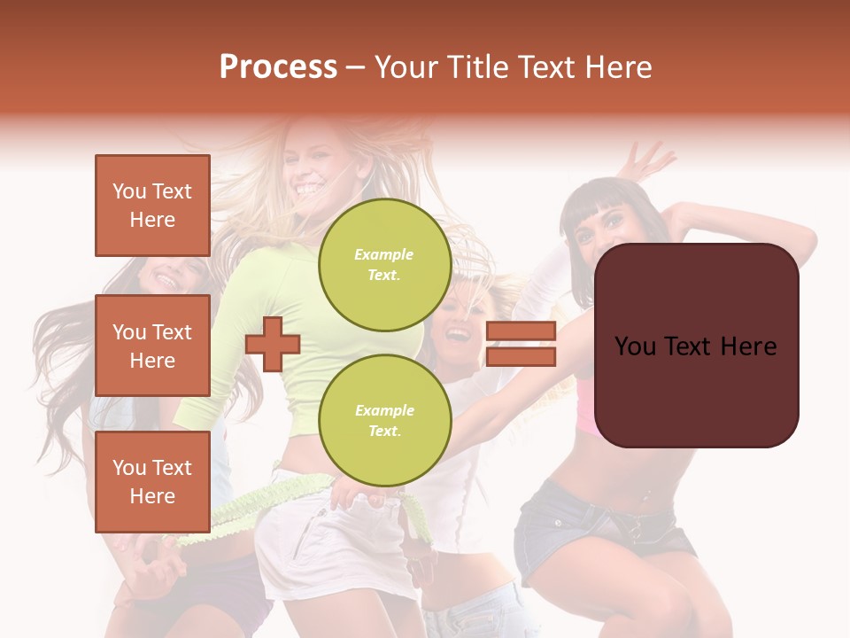 A Group Of Young Women Are Dancing Together PowerPoint Template