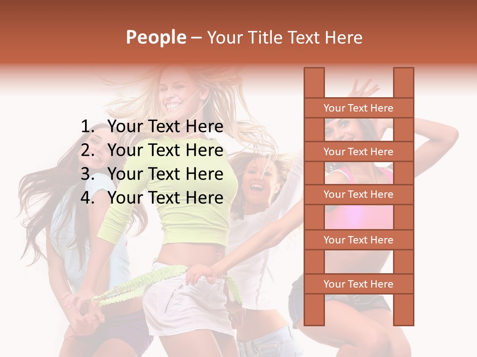 A Group Of Young Women Are Dancing Together PowerPoint Template