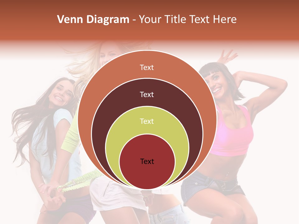 A Group Of Young Women Are Dancing Together PowerPoint Template