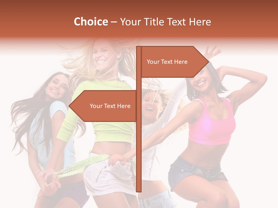 A Group Of Young Women Are Dancing Together PowerPoint Template