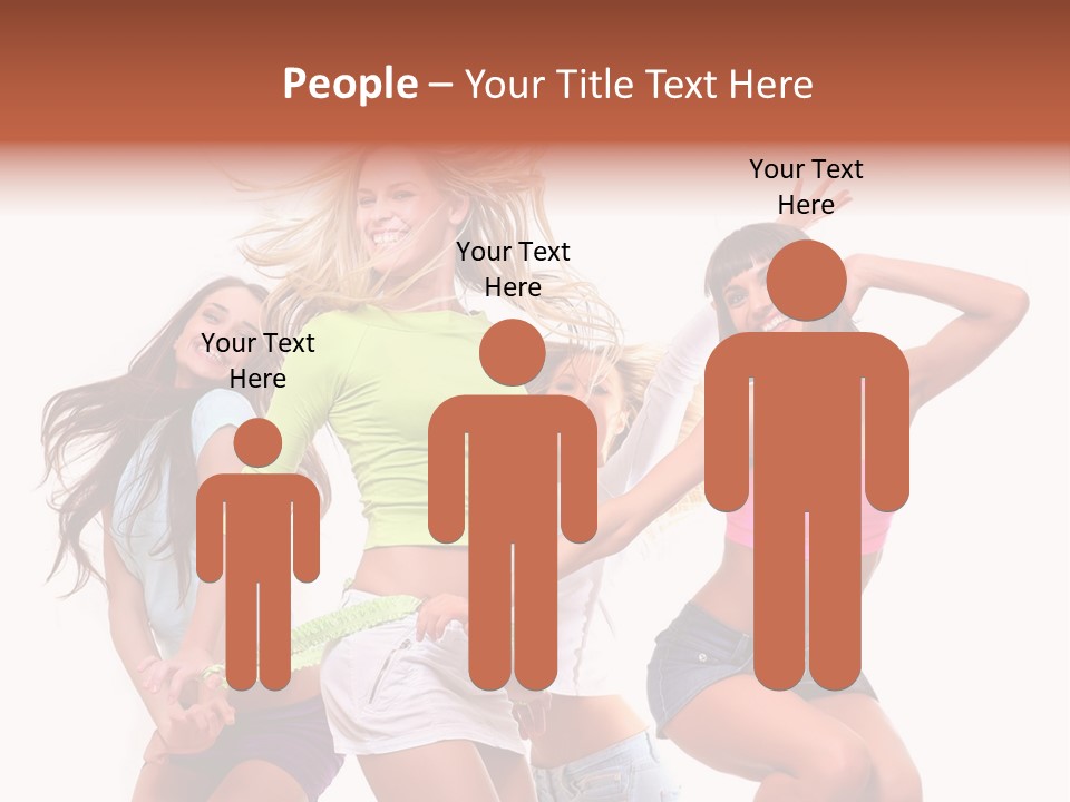 A Group Of Young Women Are Dancing Together PowerPoint Template