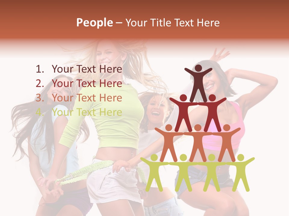 A Group Of Young Women Are Dancing Together PowerPoint Template