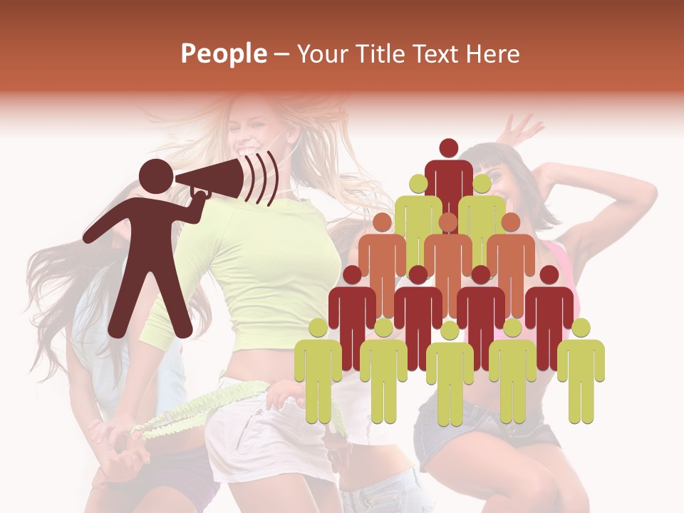 A Group Of Young Women Are Dancing Together PowerPoint Template
