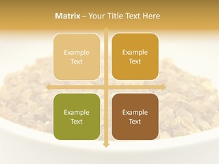 A White Bowl Filled With Cereal On Top Of A Table PowerPoint Template