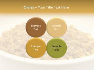 A White Bowl Filled With Cereal On Top Of A Table PowerPoint Template