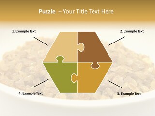 A White Bowl Filled With Cereal On Top Of A Table PowerPoint Template