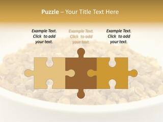 A White Bowl Filled With Cereal On Top Of A Table PowerPoint Template