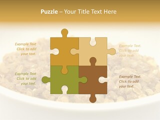 A White Bowl Filled With Cereal On Top Of A Table PowerPoint Template