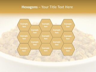 A White Bowl Filled With Cereal On Top Of A Table PowerPoint Template